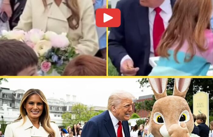 President Trump gushes over Melania in a sweet flirty moment during Easter Egg Roll event- VIDEO