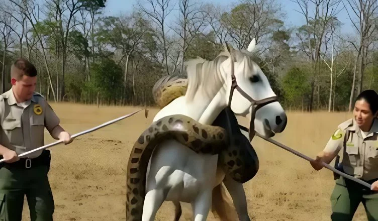A Life on the Line: The Incredible Rescue of a Mare from the Grip of a Giant Snake