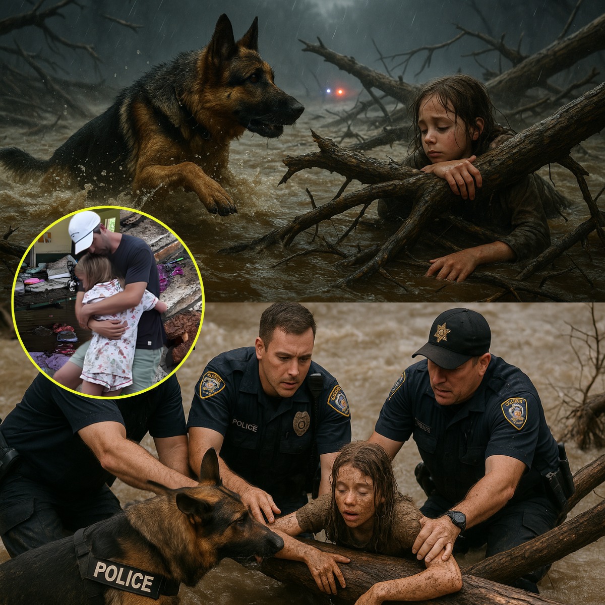 CLOSE-UP: K9 Hero and Police Rescue Girl Swept 32km by Texas Floodwaters — Summer Camp Turns Into Nightmare Turned MIRACLE!-