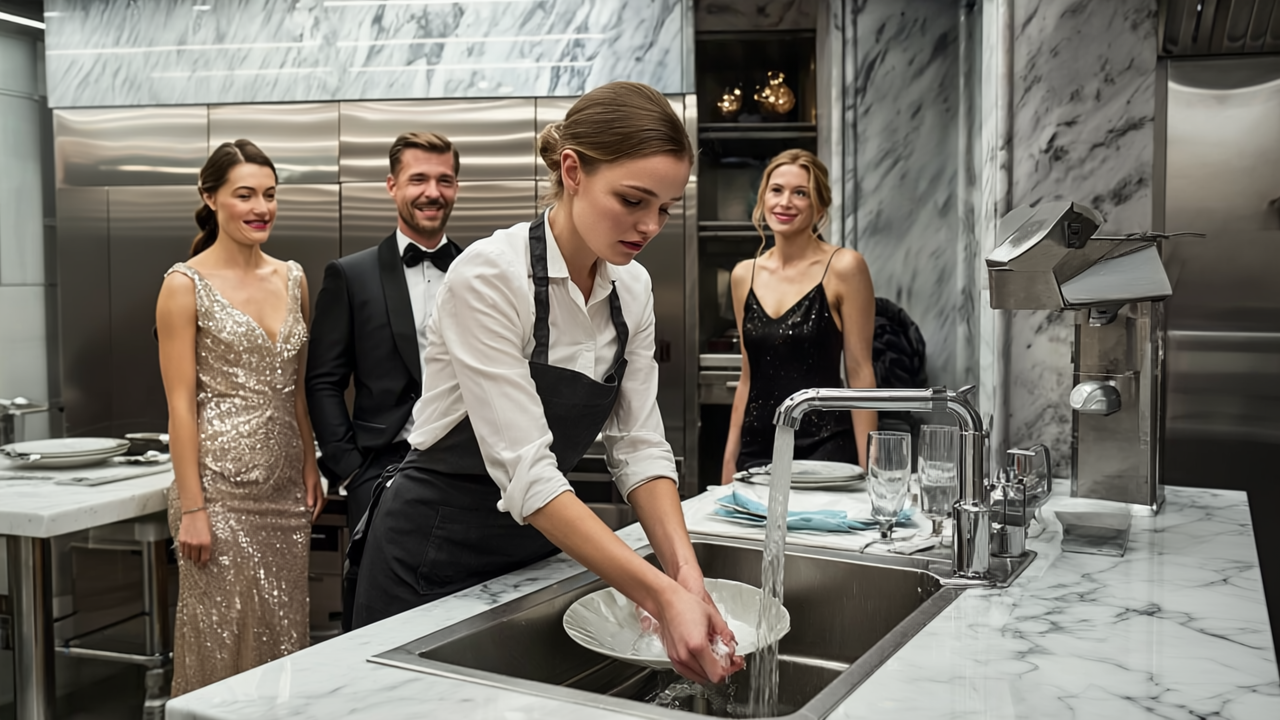 The Waitstaff Made Her Wash Dishes—Only to Discover She Was the Host’s Wife