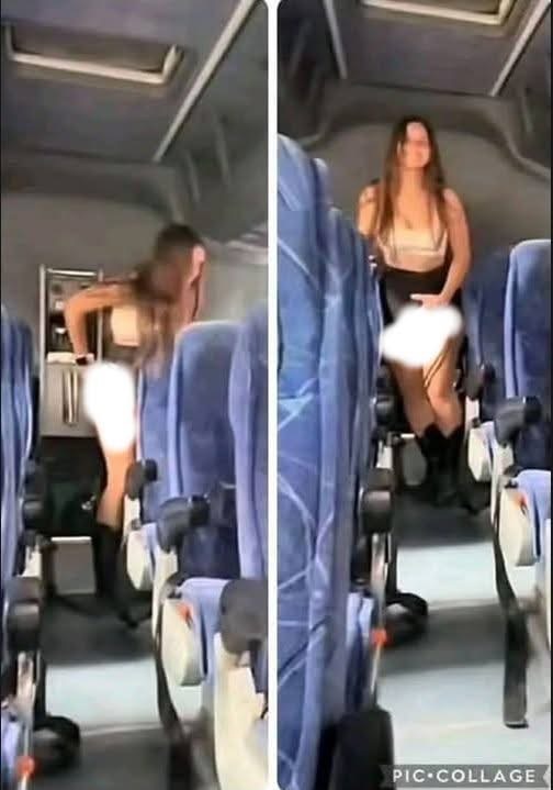 This woman was seen mid-flight having a conversation about intimate hygiene