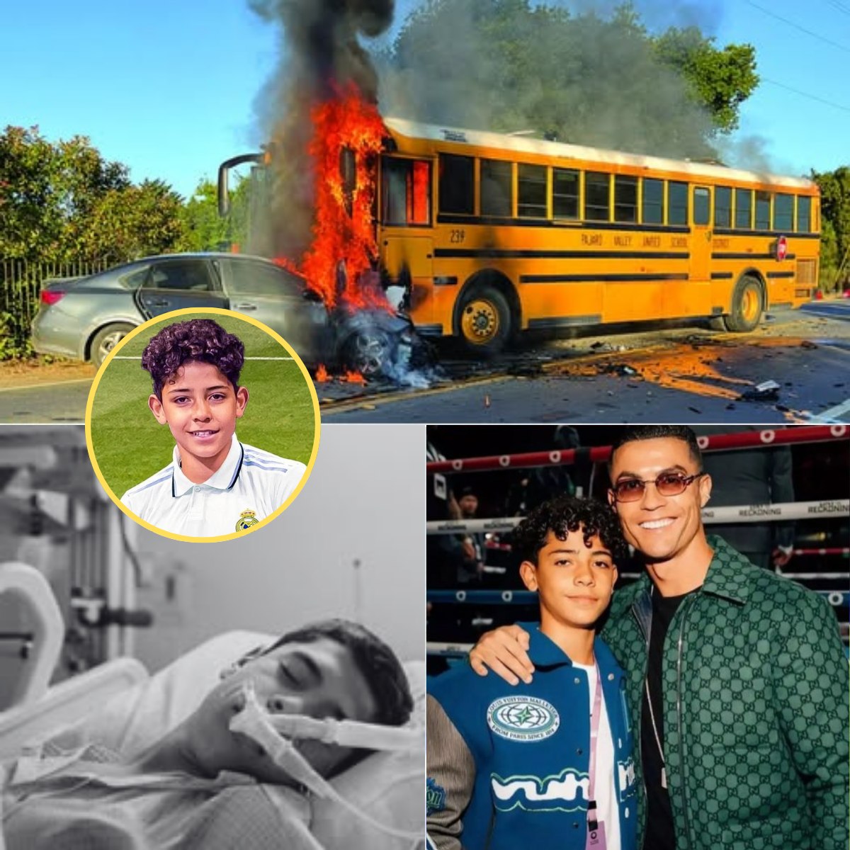 SAD NEWS: A serious traffic accident has just occurred when a school bus has overturned in Florida, many people di3d. Rescue teams are trying to find and they confirmed that among them is related to the child of famous football player Cristiano Ronaldo…Binbin