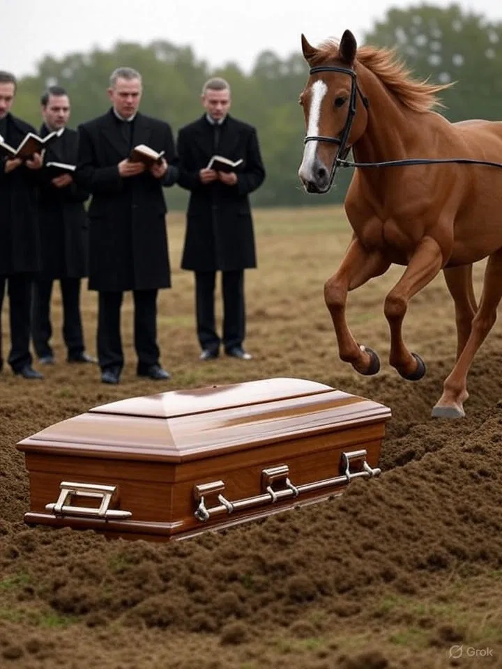 During the burial, a horse emerged from the woods and charged toward the casket—those in attendance were stunned when they learned the reason.