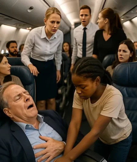 A 12-year-old girl saved a billionaire mid-flight…But what he whispered to her before being taken away shattered her heart. 😱💔