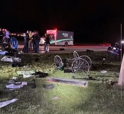 Amish Buggy and Jeep Crash in Berne, Father Flown to Hospital, Children Suffer Injuries