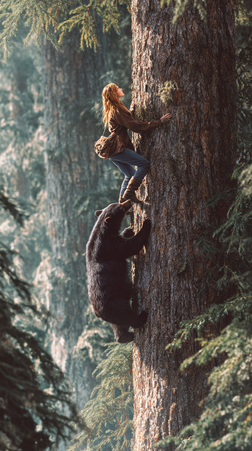 Woman in Tree Stand Watches As Bear Climbs Ladder — Terrifying, Adorable, and Hilarious All at Once!