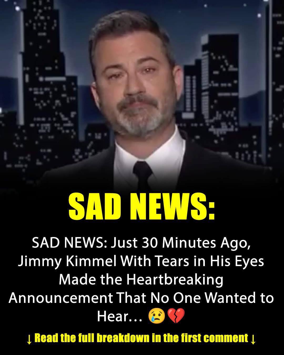 Jimmy Kimmel Broke Down In Tears On Air 30 Minutes Ago And His Message Is Devastating