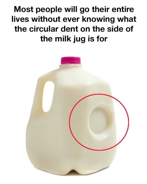 Purpose of the Round Indentation on Milk Jugs!
