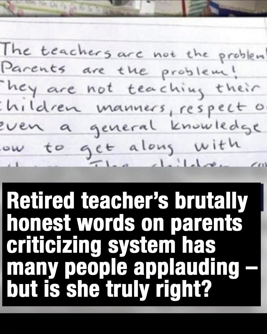 Retired Teacher’s Honest Letter to Parents Sparks Debate Across the Country